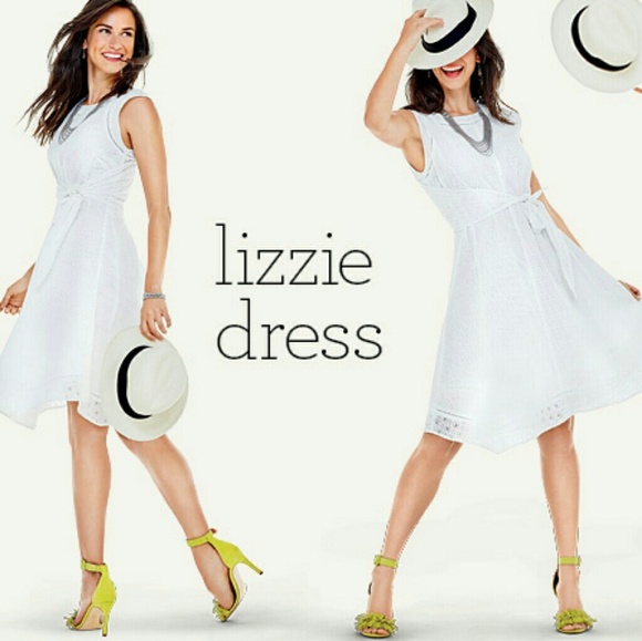 CAbi Dresses & Skirts - 🎉Cabi Lizzie White Eyelet Dress
